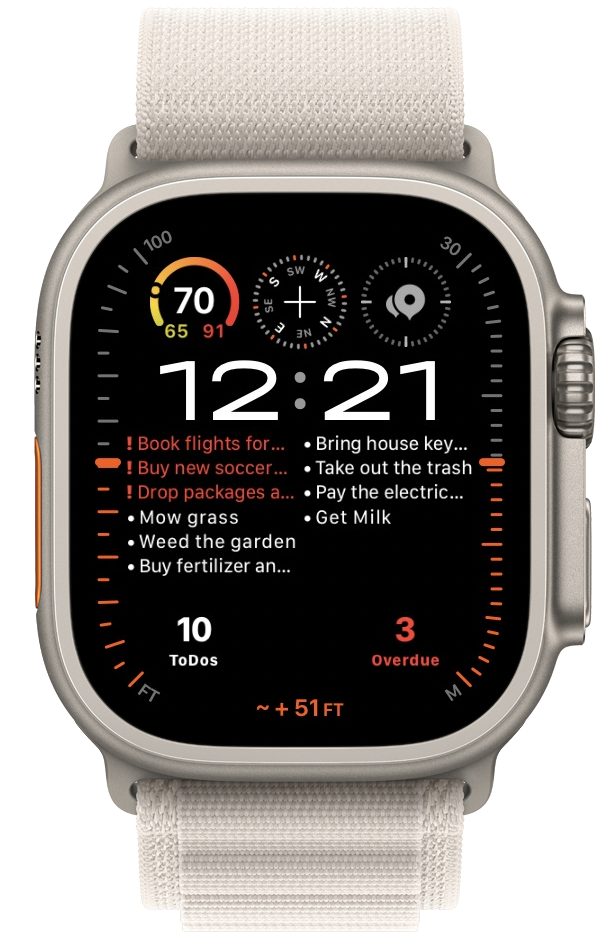 Apple Watch showing Widgetminder — Up to 12 reminders